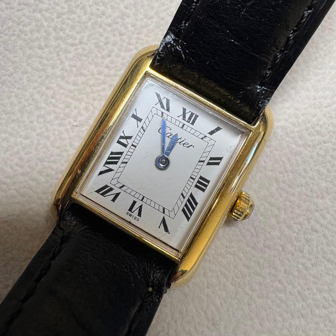 Cartier カルティエ プレマストタンク 金メッキ 手巻き