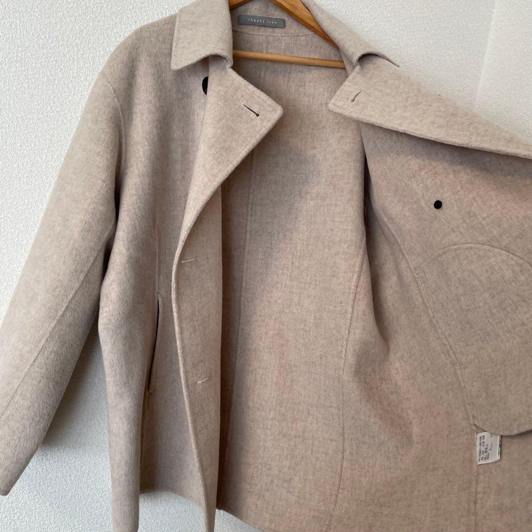 Theory luxe 38 カシミヤ混ダブルフェイスコート
