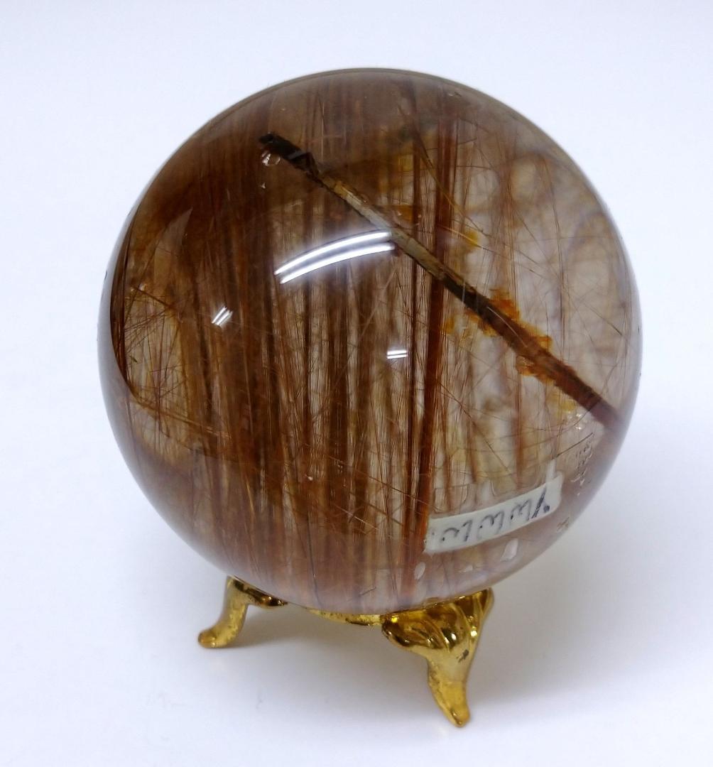 ルチルクォーツ５２ミリ丸玉　大玉　金運　透明度　抜群　勝負運