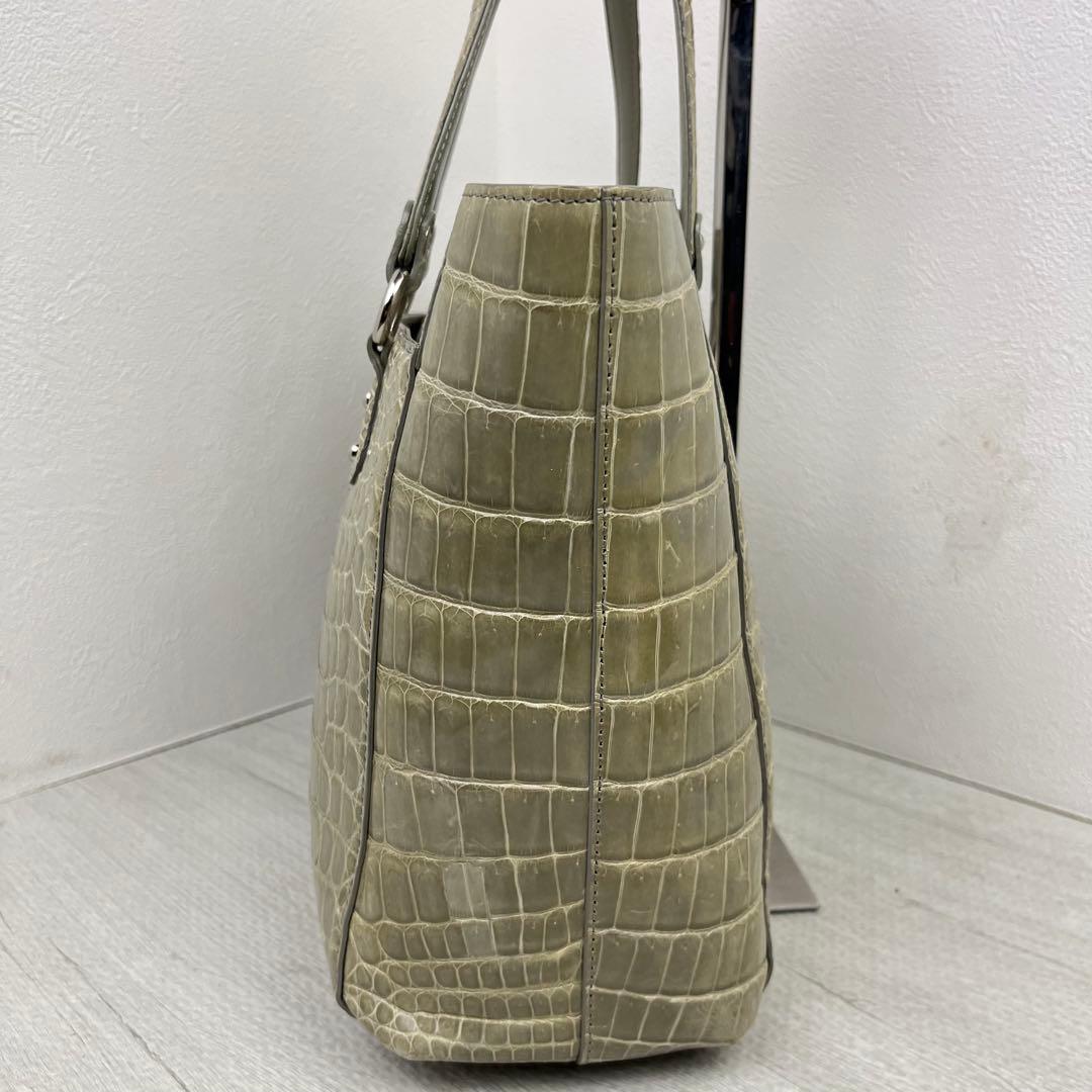 美品✨ SANPO 三宝 クロコダイル ハンドバッグ トートバッグ シャイニング