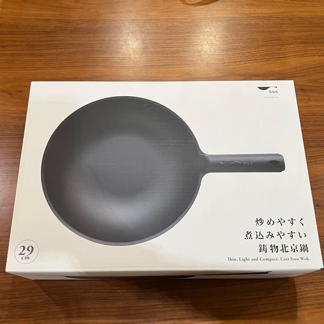 新品 SSC 鋳鉄製中華鍋 北京鍋29cm日本製三条 鋳物IH使用可14300円