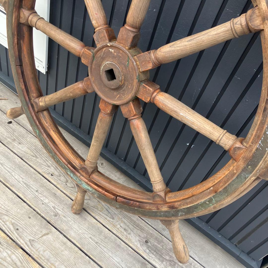 アンティーク 特大 木製舵輪 大型ラット 飾り ディスプレイ 古道具 ビンテージ