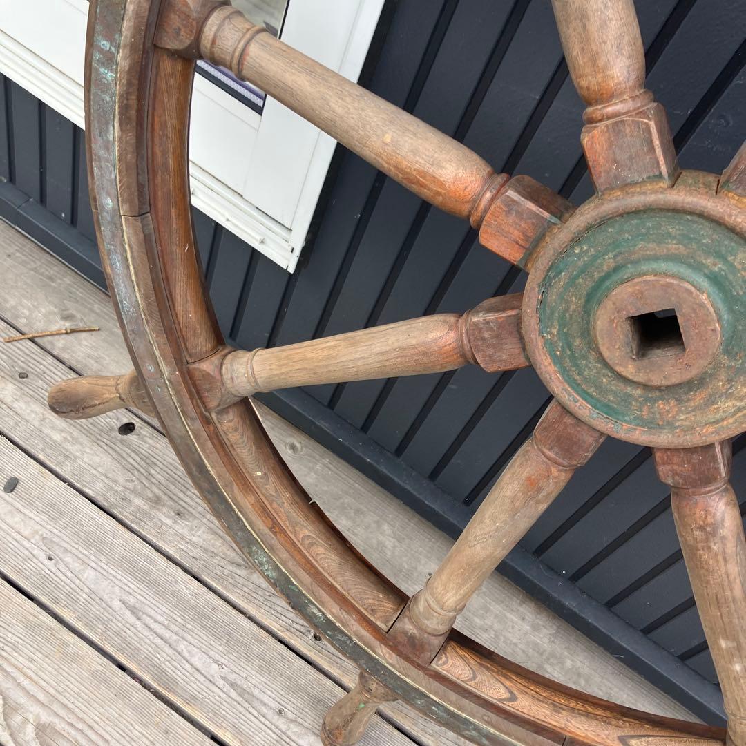 アンティーク 特大 木製舵輪 大型ラット 飾り ディスプレイ 古道具 ビンテージ