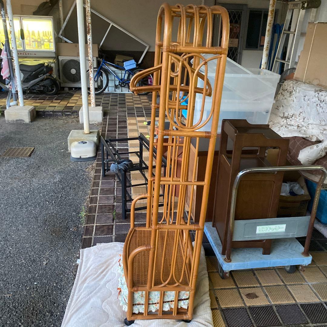 籐 ラタン ハンガーラック チェスト インテリア 昭和レトロ 当時物