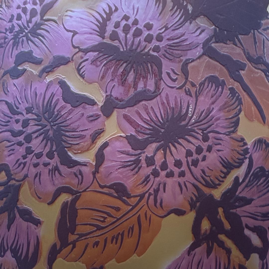 【証明書付】希少エミールガレ 鉢 高さ25.5cm 幅16cm カメオ彫り　花器