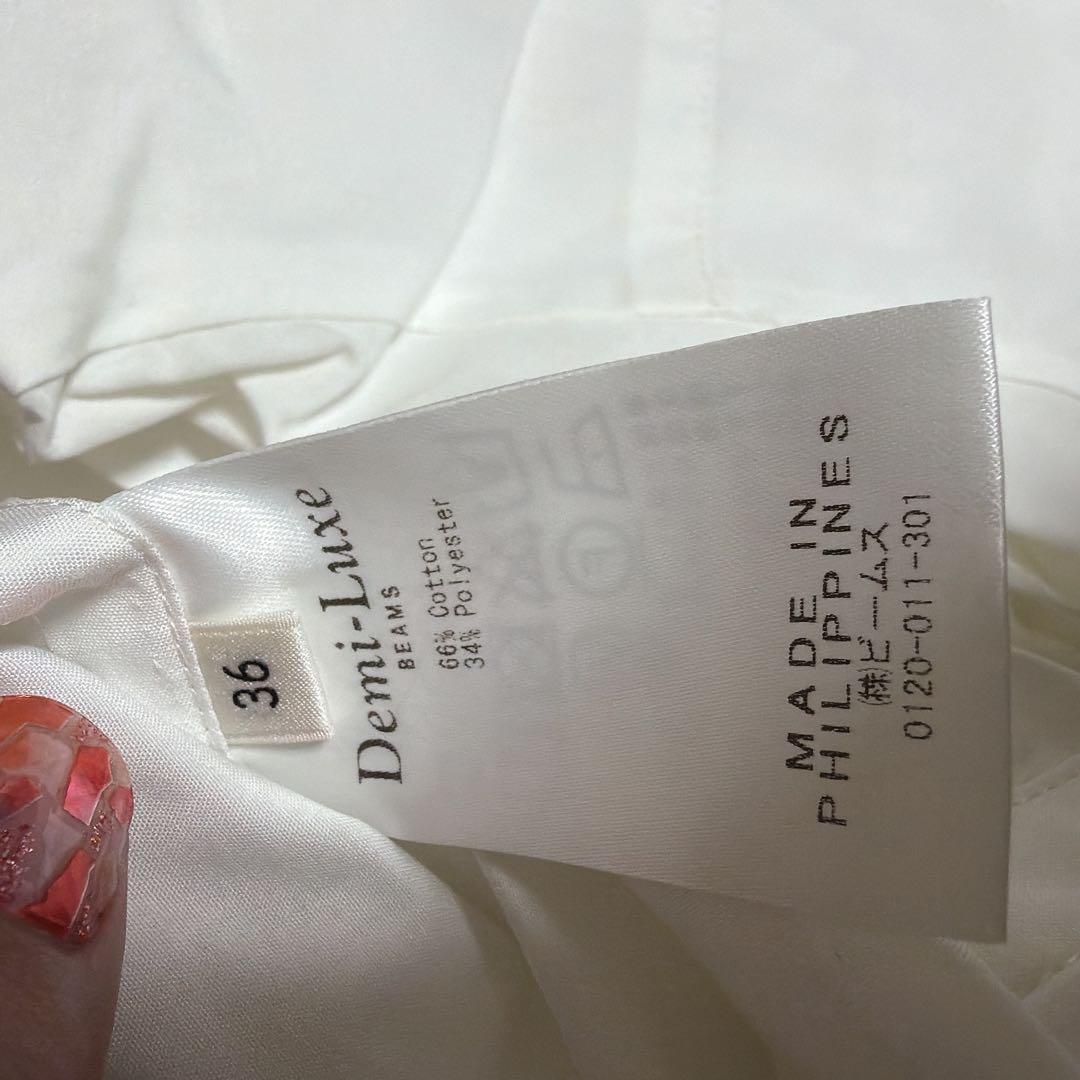 デミルクス ビームス ストール ブラウス　ボウタイブラウス ホワイト