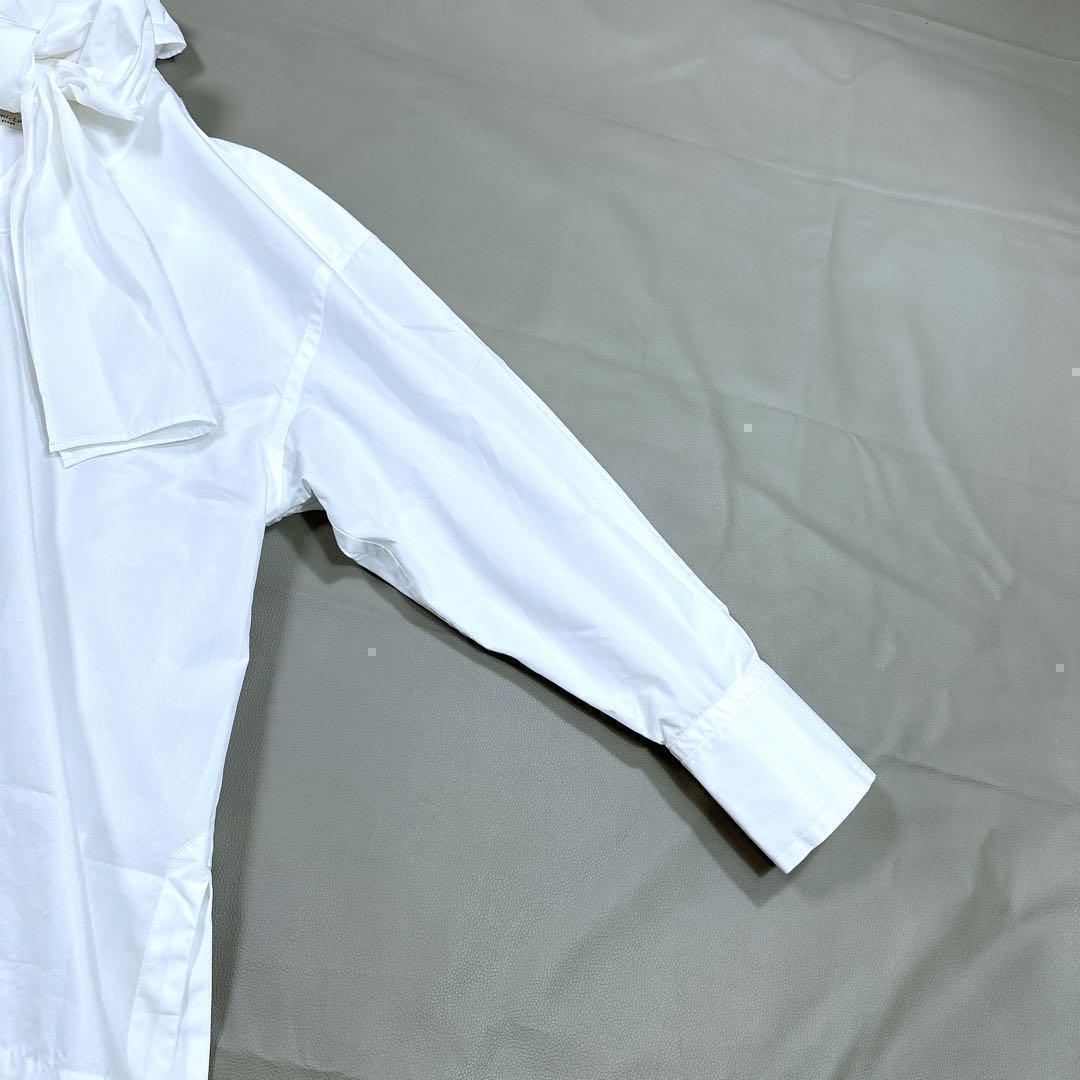 デミルクス ビームス ストール ブラウス　ボウタイブラウス ホワイト