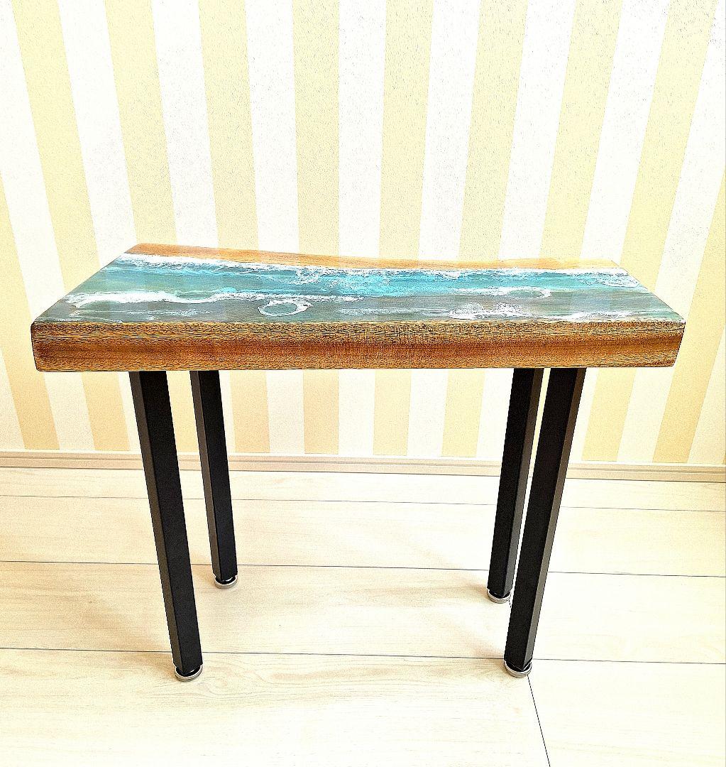 サイドテーブル　レジン　桑　ハンドメイド