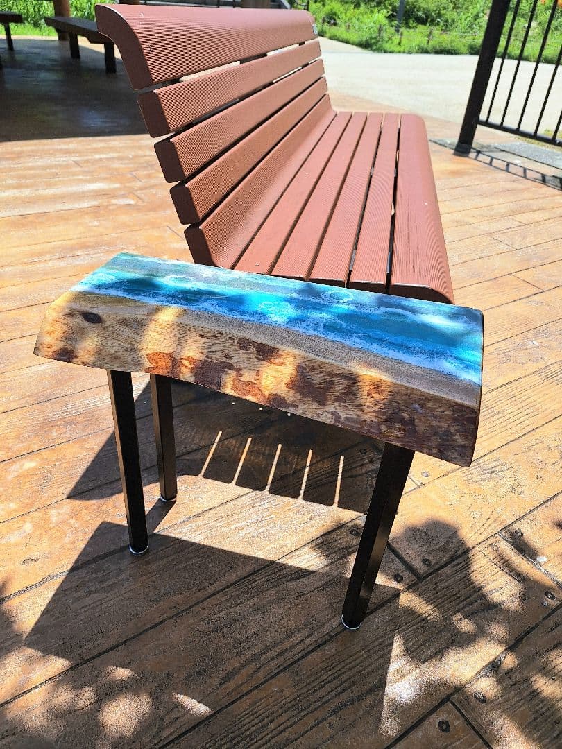 サイドテーブル　レジン　桑　ハンドメイド