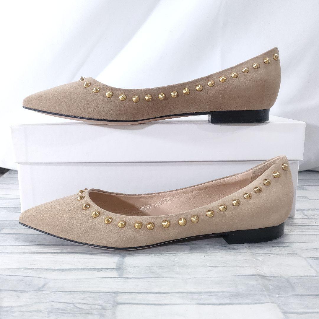 未使用品✨ペリーコ　スウェードフラットパンプス　スタッズ　ベージュ　36