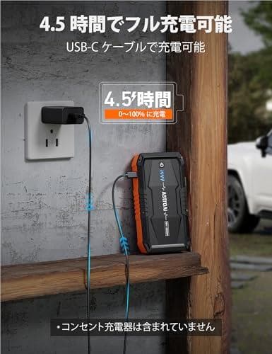 AstroAI S8 ジャンプスターター 10000mAh 1500Aピーク電m