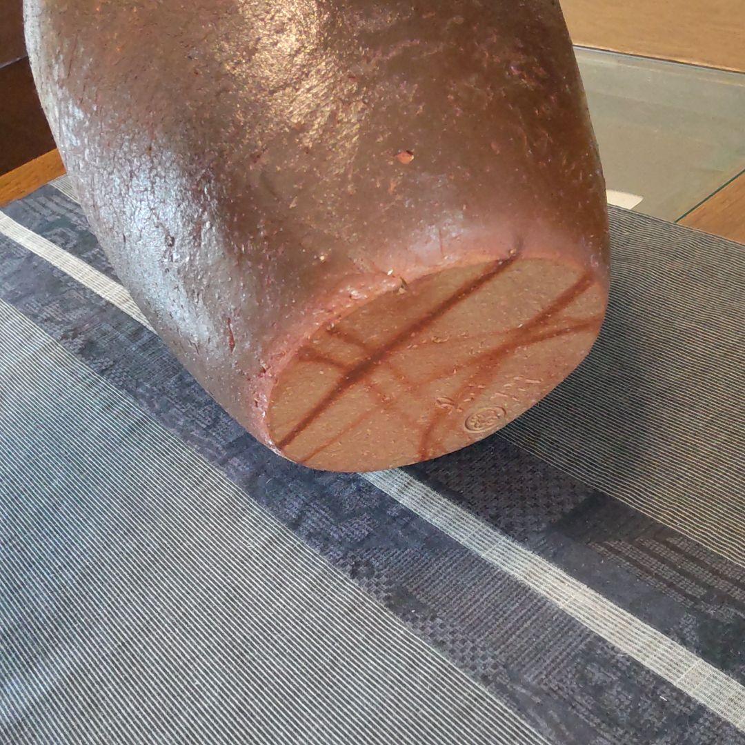 渋い黒備前　花器　52　備前焼