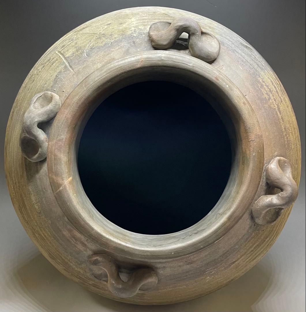 古備前　桃山時代　四耳壺　葉茶壺　大壺　特大　41cm 　f6441