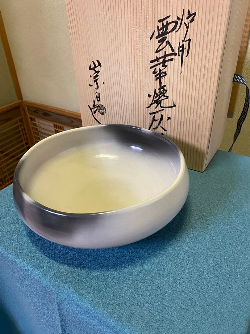 茶道具/灰器 『炉用雲華焼灰器 』寄神崇白 作 共箱