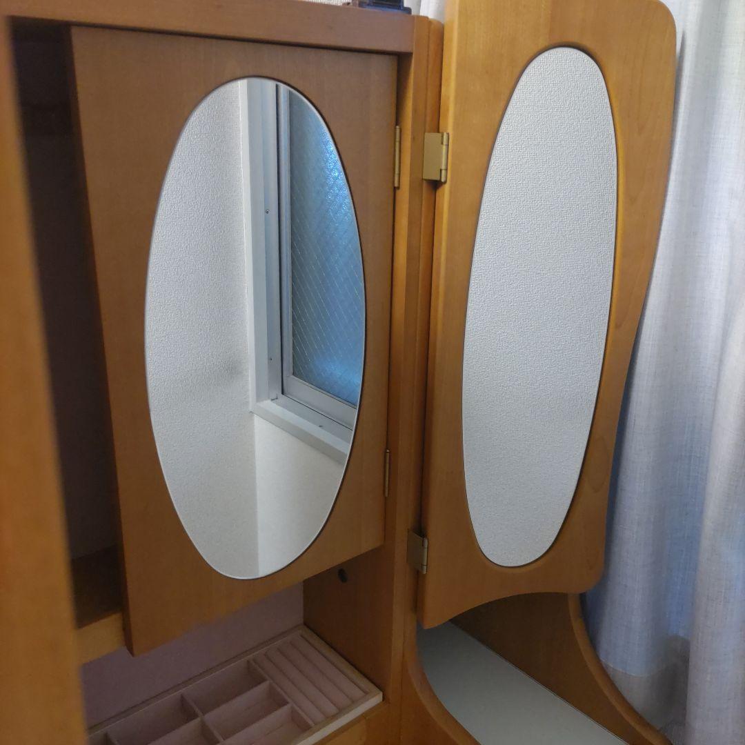 木目調 ドレッサー・鏡台 引き出し付き