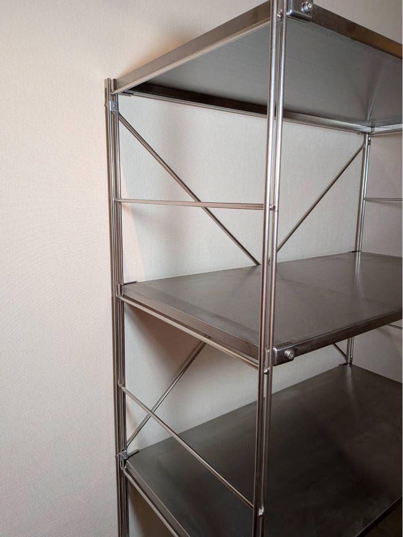 ■送料込■無印良品 ステンレスユニットシェルフ 棚 収納 アイアン家具