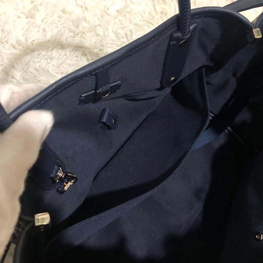 未使用✨ケイトスペード　 2way ショルダーバッグ トートバッグ　ネイビー系