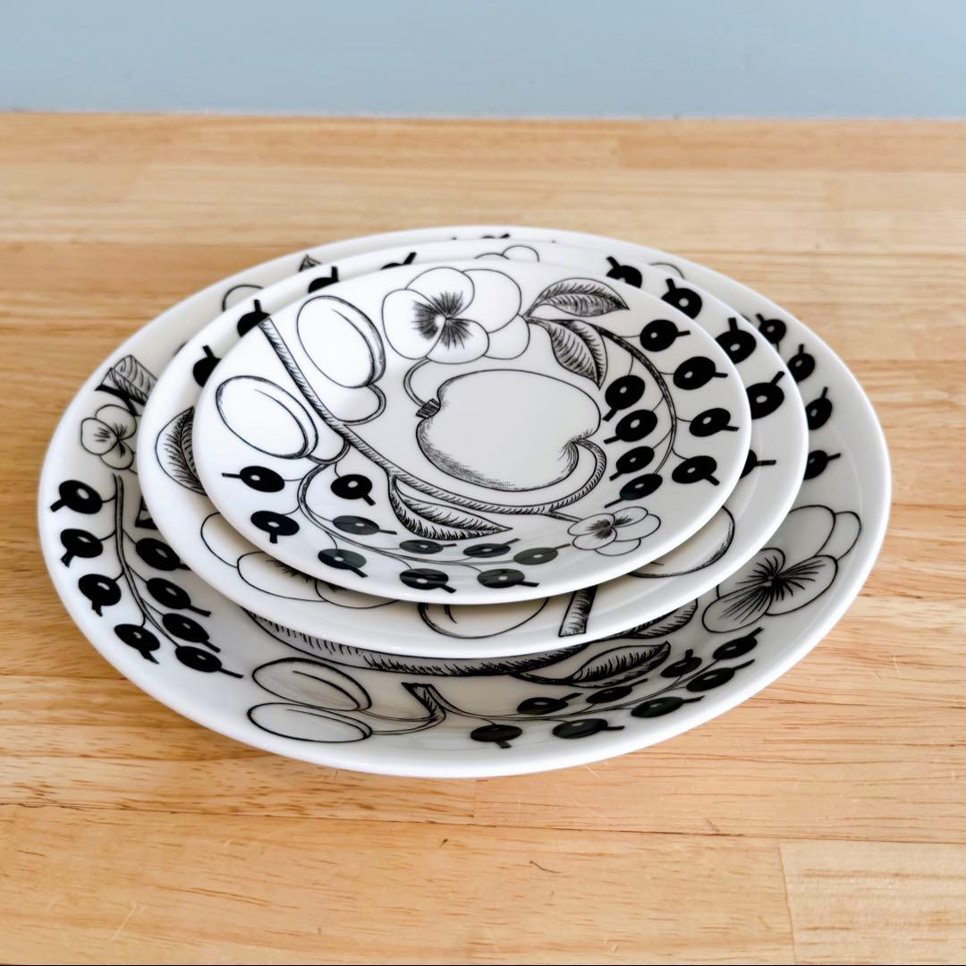 アラビア　ブラックパラティッシ　プレート3サイズセット