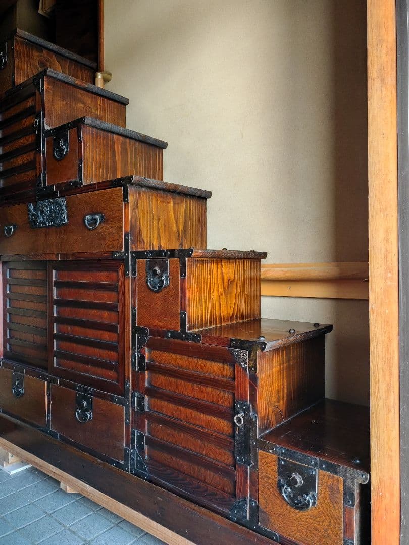 階段箪笥 両面箪笥 階段だんす 階段ダンス 和箪笥 和ダンス 時代家具 民芸家具