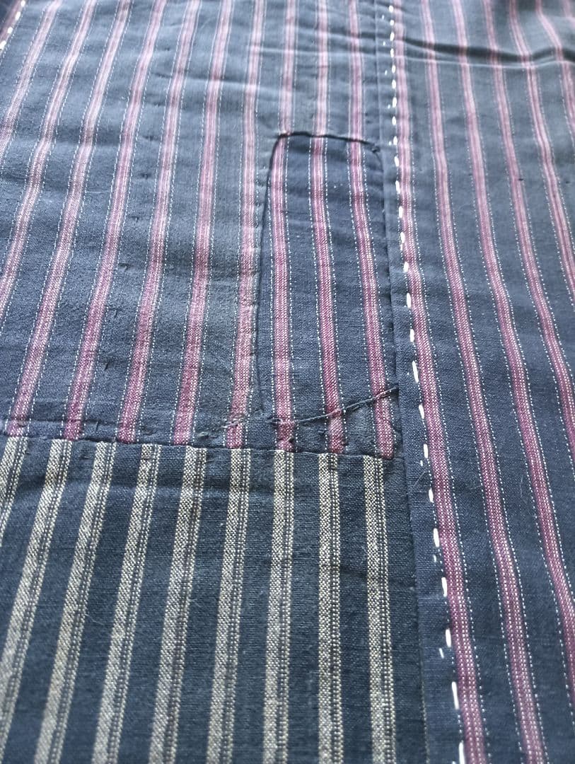 実用可♪白糸粗刺し子の襤褸マルチカバー　boro japan vintage