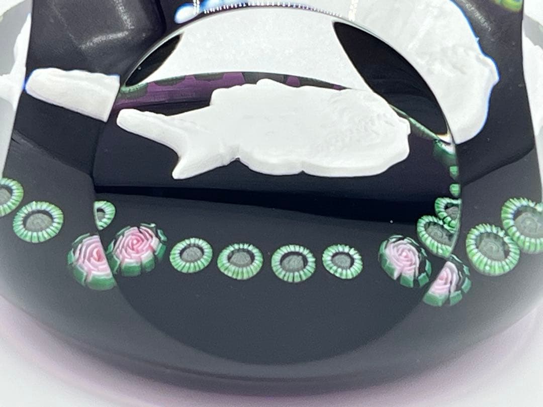 バカラ エリザベス女王 シルバージュビリー ミルフィオリ ペーパーウェイト 美品