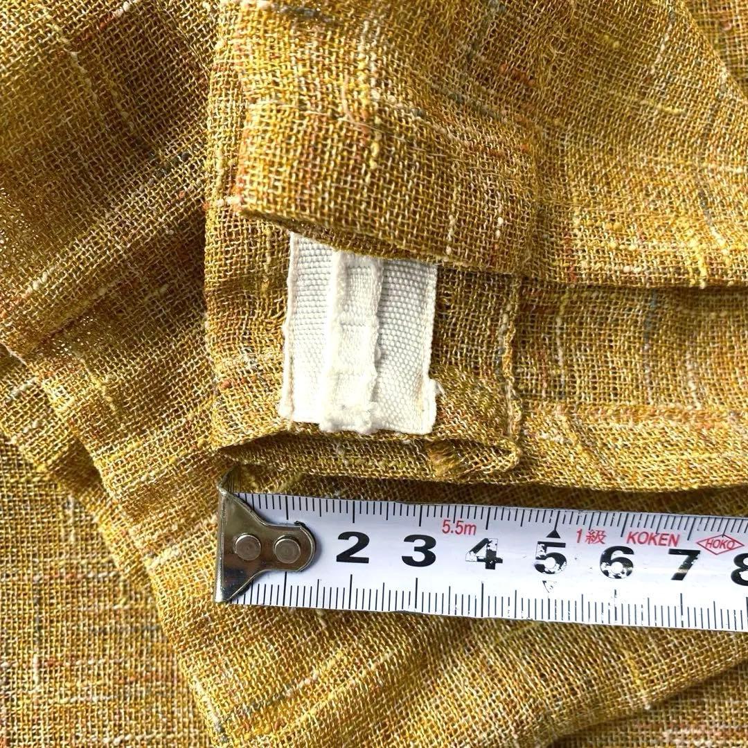 マスタードブラウン 琥珀色 メッシュ カーテン×2 ループタイプ