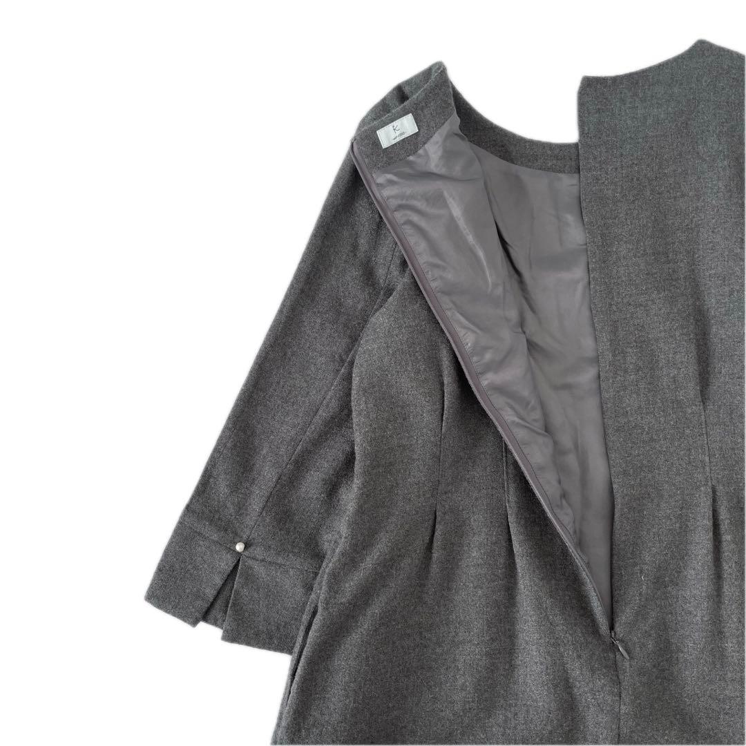 美品 組曲 ウールソフトジョーゼット ワンピース 大きいサイズ 3L