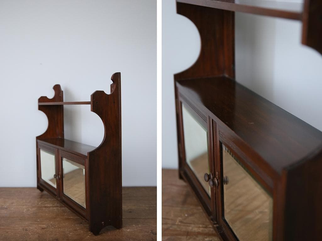 イギリスアンティーク木製ウォールシェルフ/壁掛けラック/飾り棚(91-189)