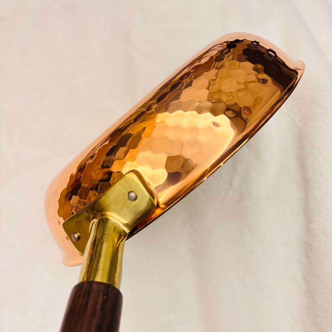 未使用 銅製 フライパン COPPER100  WARE 銅パン 木製柄