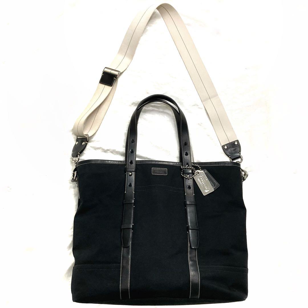 JT 美品 コーチ 大容量2wayビジネスバッグ A4・B4収納 斜め掛け