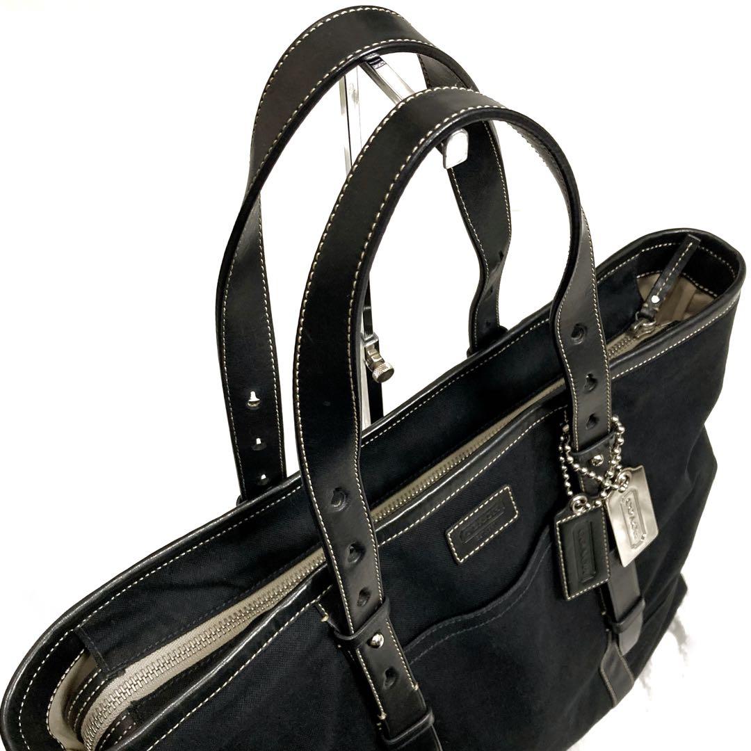 JT 美品 コーチ 大容量2wayビジネスバッグ A4・B4収納 斜め掛け