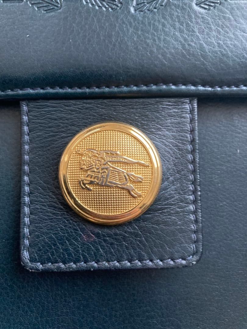 ま*ん様 希少★バーバリー BURBERRY レザー ショルダーバッグ★90s