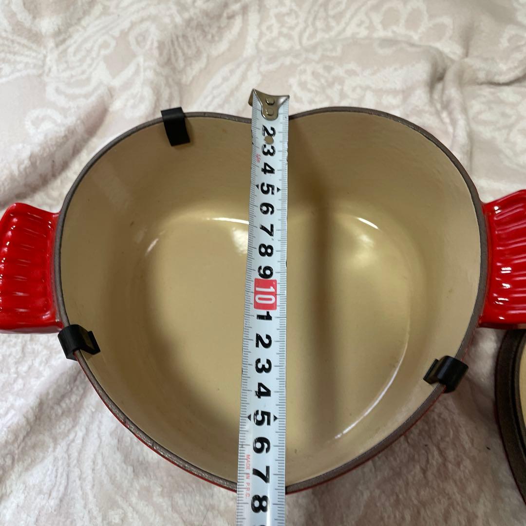 値下げ　早い者勝ち　LE CREUSET ハート型鍋 レッド 定価41,500円