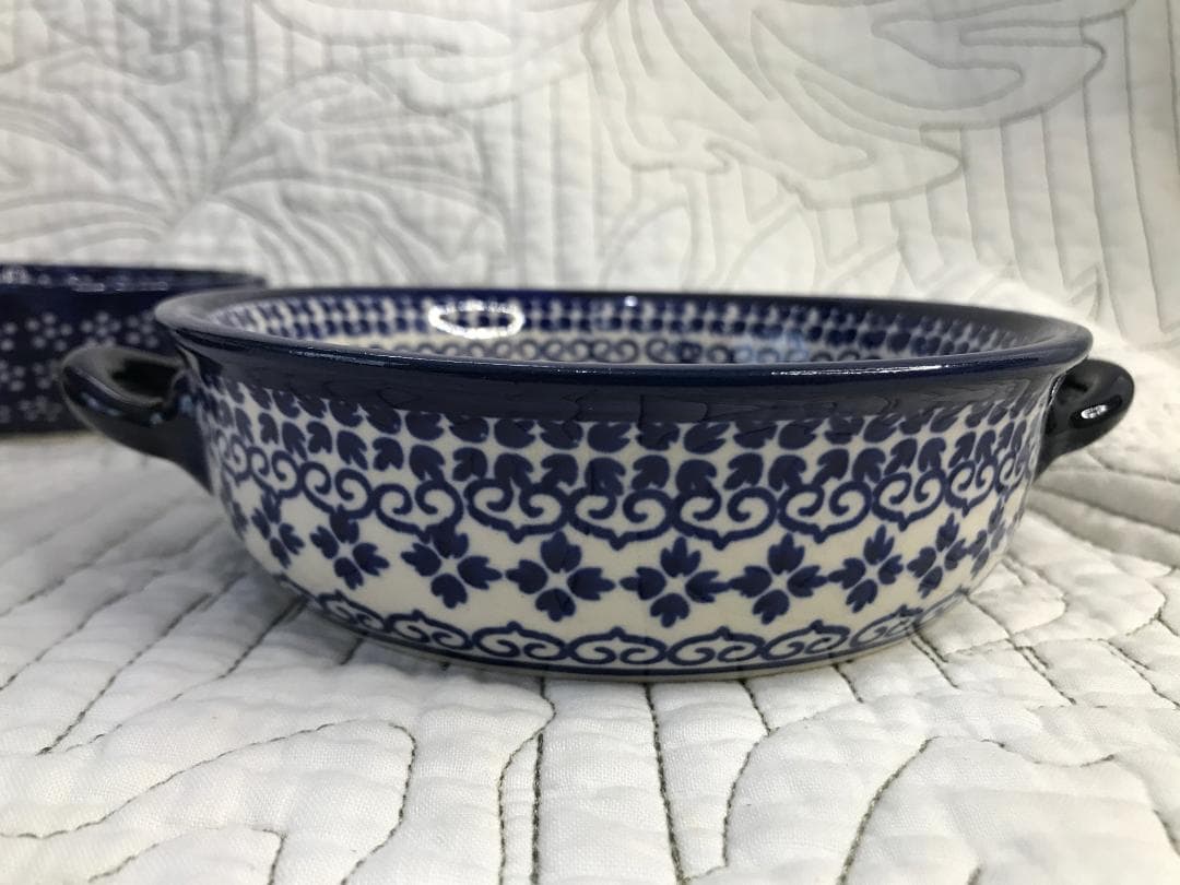 ポーリッシュポタリー［ボレスワヴィエツ］ シチューパンと未使用の小鉢2枚セット