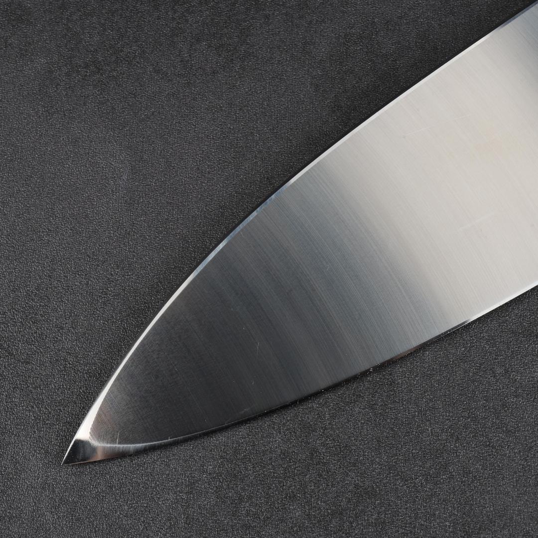 6943 出刃包丁 5寸 刺身包丁 本出刃 和包丁 黒檀黒水牛角二本銀巻八角柄