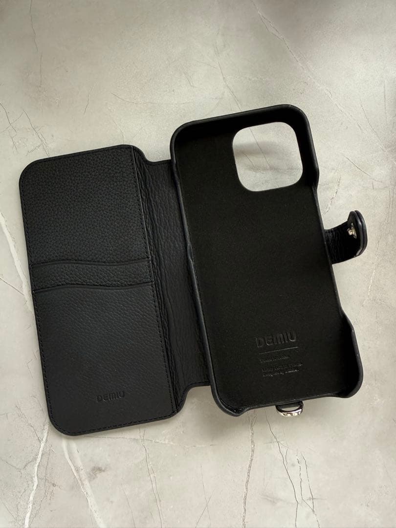 DEMIU 手帳型ケース 黒 レザー iphone 16 ProMax