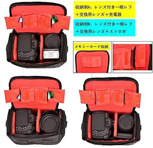 防水カメラバッグ 一眼レフ対応 3WAY 大容量 レインカバー付き ブラック