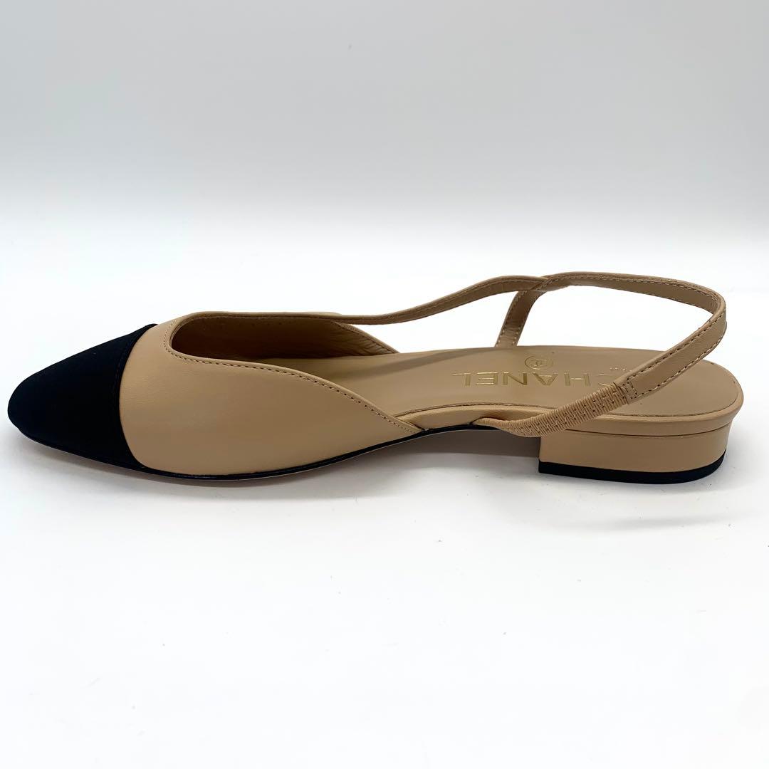 美品 現行 シャネル アンクルベルト パンプス ココマーク ベージュ サイズ36