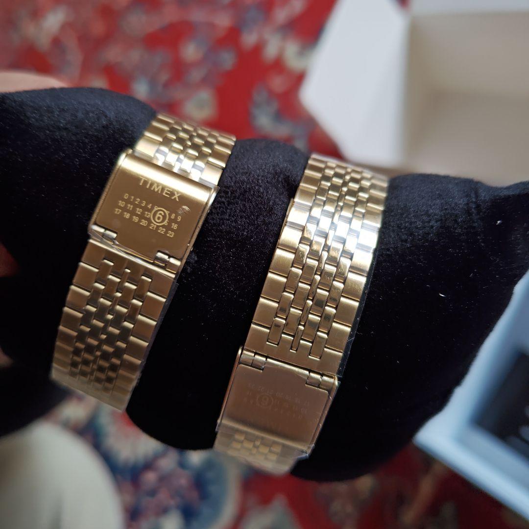MM6 TIMEX ゴールド デジタル腕時計とブレスレットセット