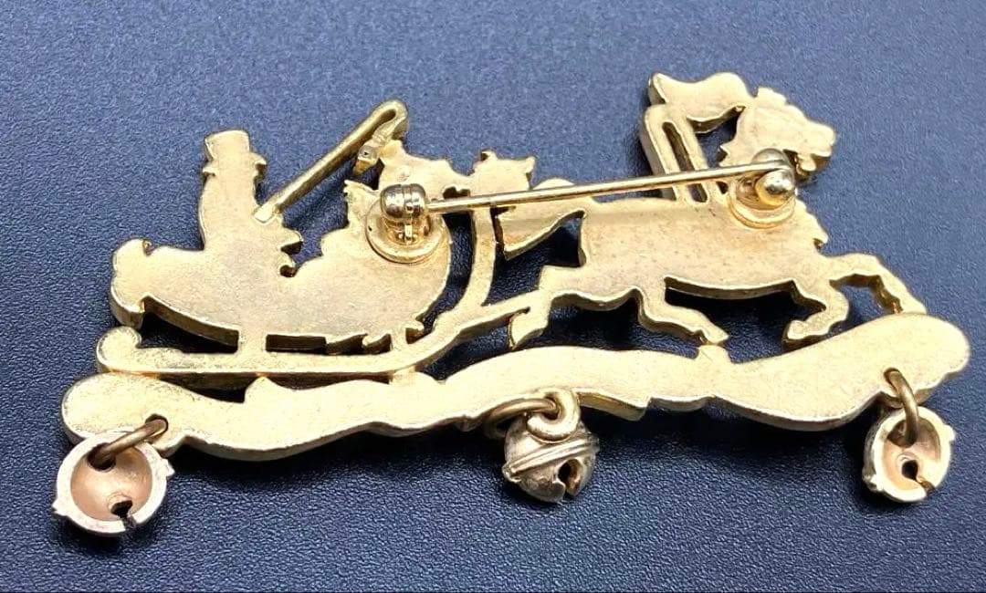 レア アンティークHERMES 七宝焼 ブローチ 馬車 ヴィンテージ￼ エマイユ