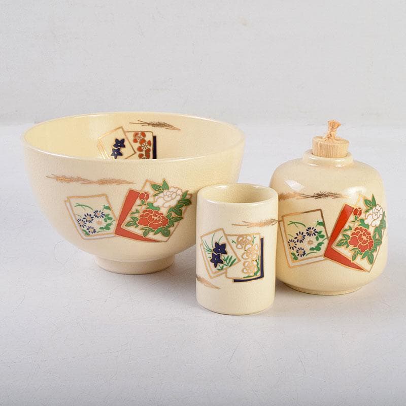 茶道具　讃岐彫　佳石作　茶箱　栄山作　茶碗など　九点一式　共箱　G　R9148B