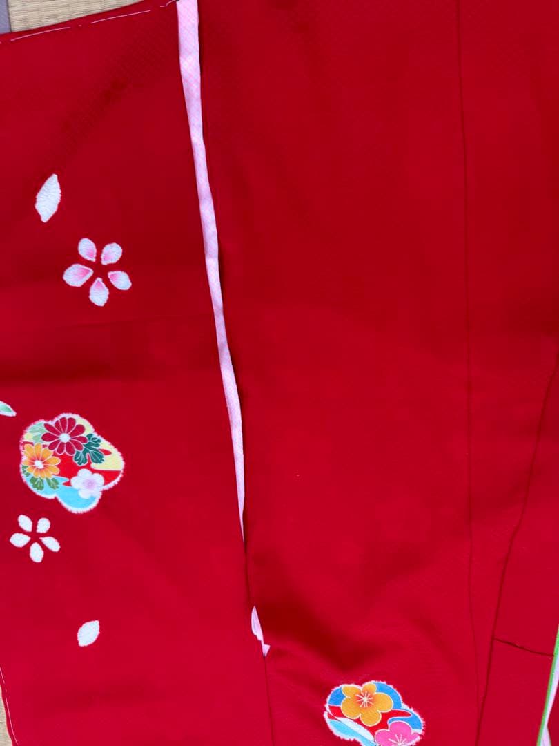七五三　レディース　着物　赤　新品　未使用　長襦袢　7歳　女の子