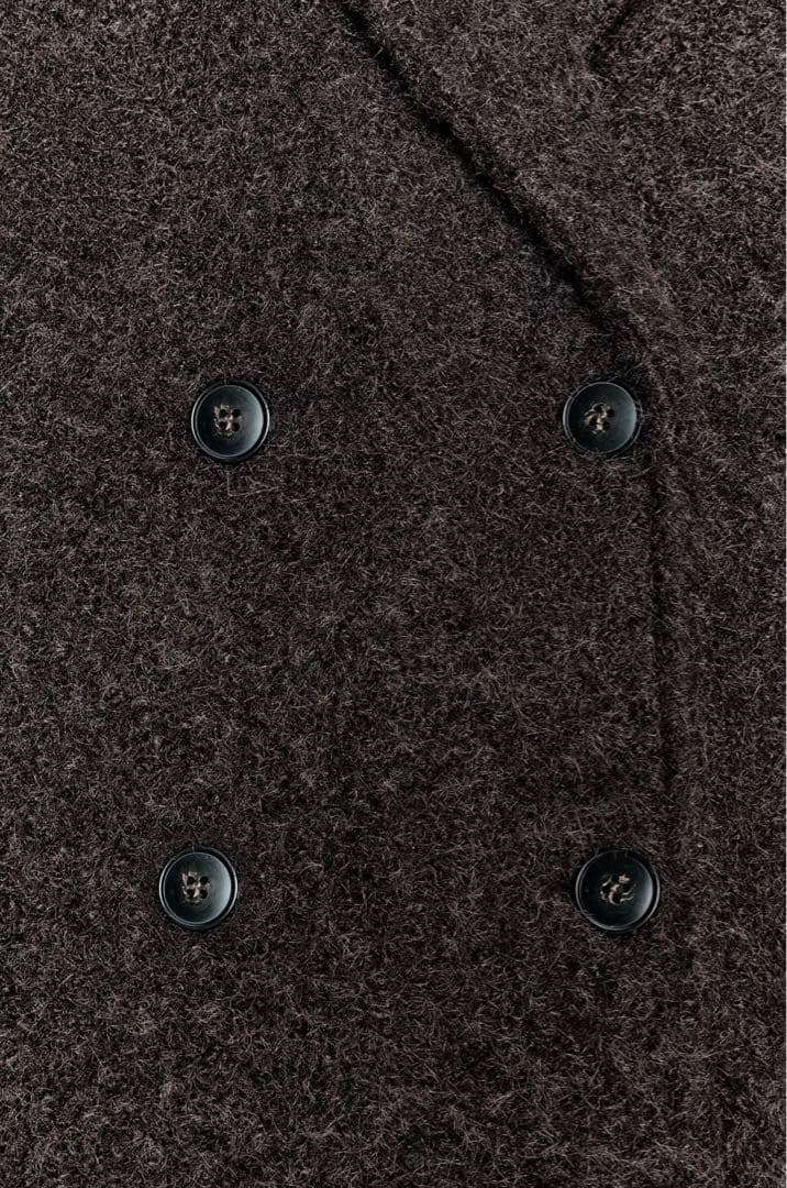 【完売品】ZARA ブークレダブルブレストミディ丈コート Sサイズ　新品タグつき