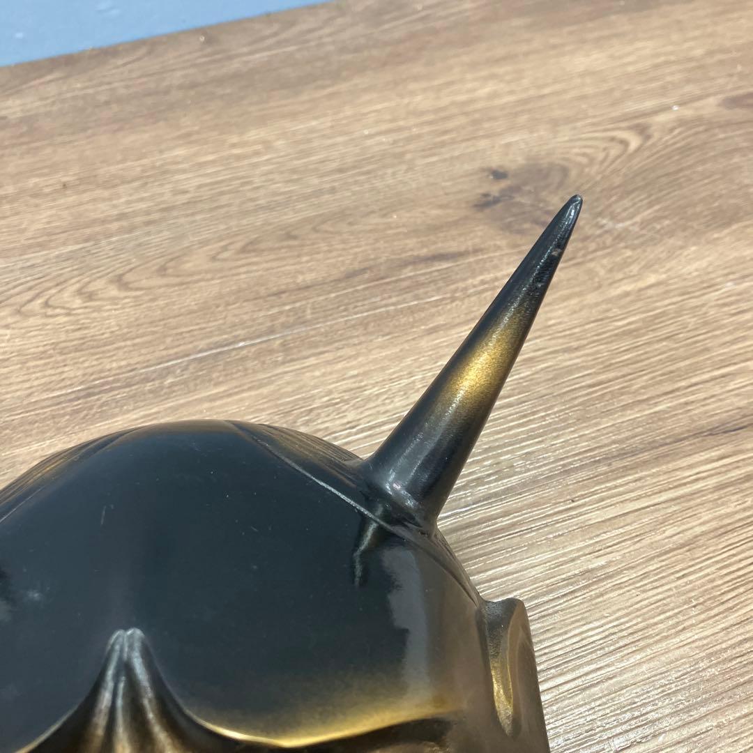 4F 昭和レトロ 般若面 壁掛け インテリア 骨董 飾り面 お面 鉄製