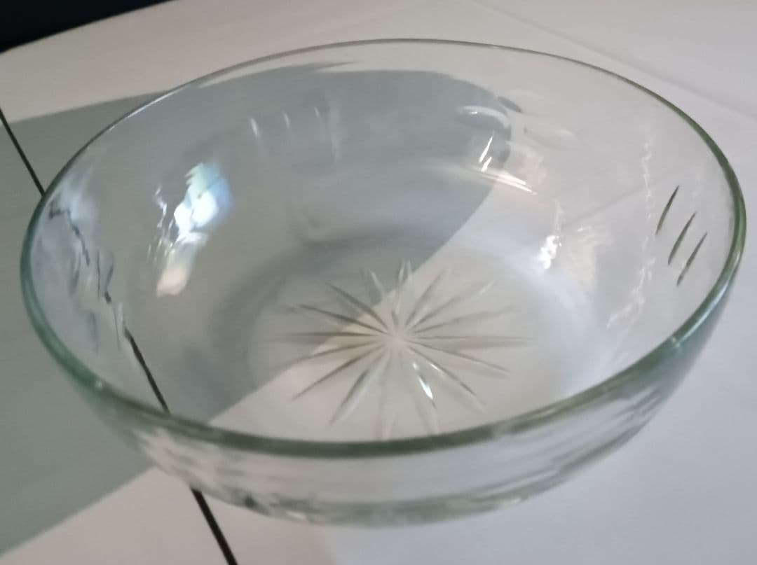 【クリスタルガラス】　アンティーク　クリスタルガラス　ボウル　明治期