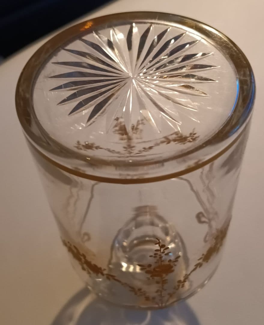 【クリスタルガラス】　アンティーク　クリスタルガラス　ボウル　明治期