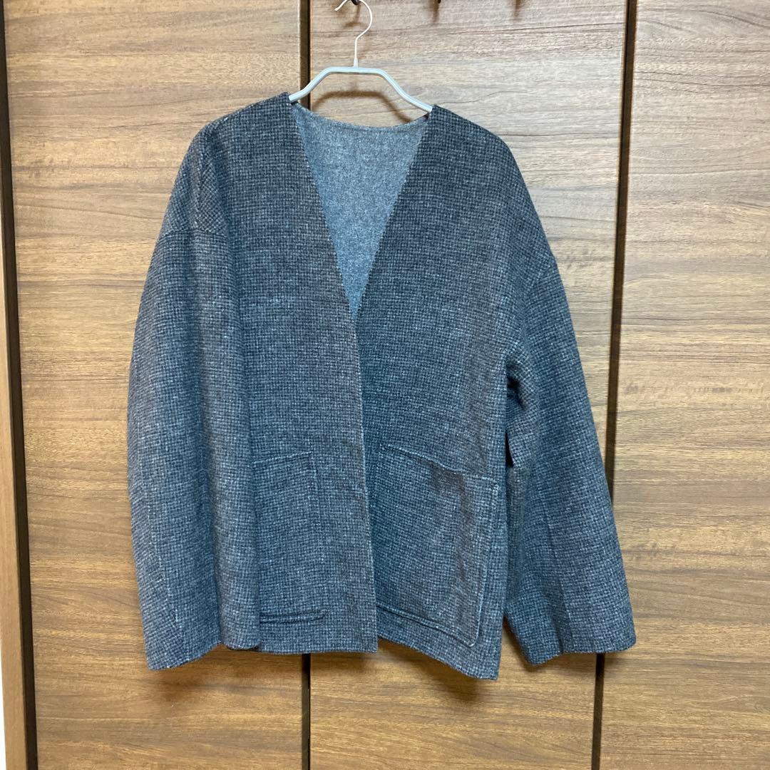 デプレ　ライトダブルフェイスシャギー ノーカラージャケット36