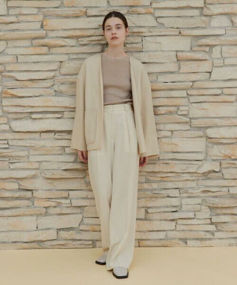 デプレ　ライトダブルフェイスシャギー ノーカラージャケット36