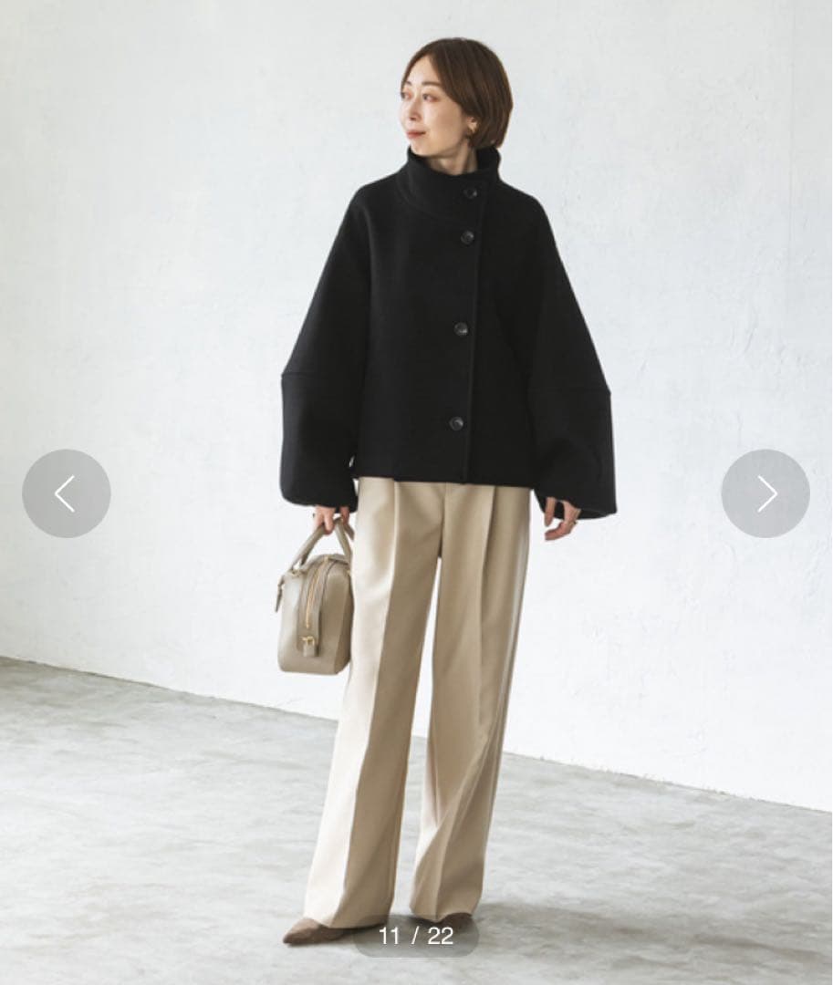 ノーブル✴︎メルトンパフスリーブショートコート✴︎イエナ