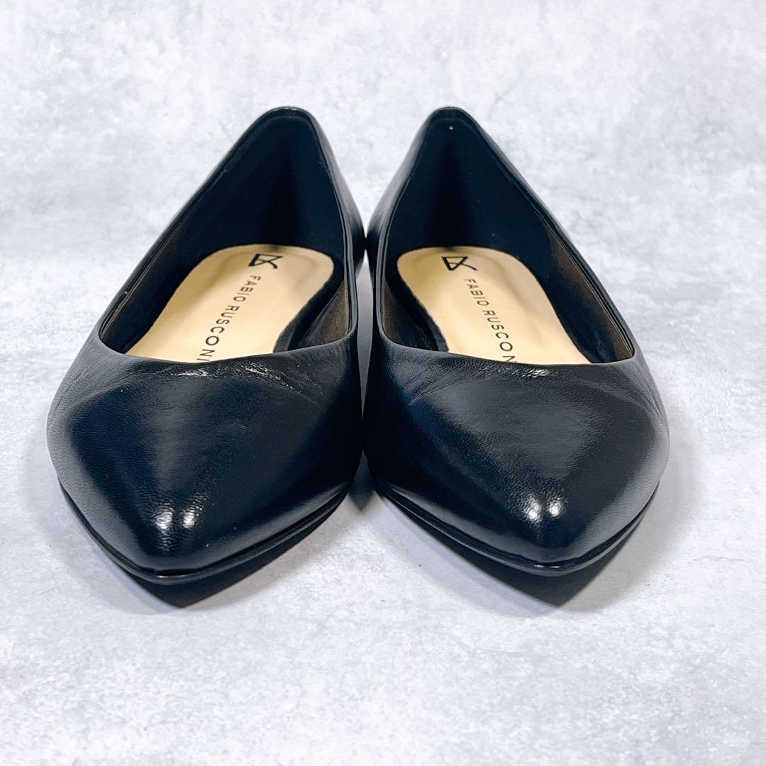 ☆未使用級☆【ファビオルスコーニ】フラットシューズ (37) 現行　レザー　黒